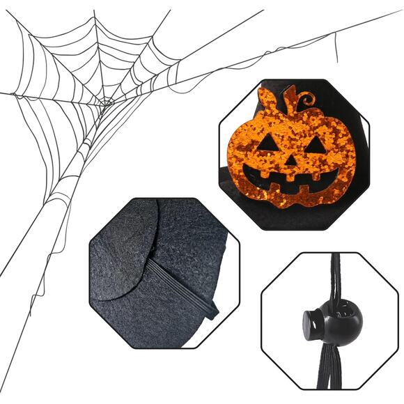 Pet Witch Hat Halloween Costume Black Pumpkin Hat for Cats Small Dogs Medium - Picture 6 of 9